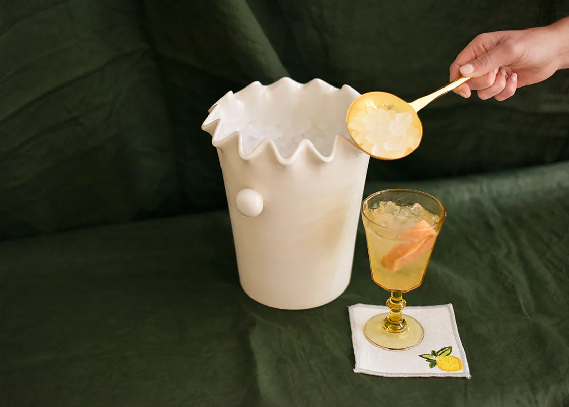 SIGNATURE WHITE RUFFLE ICE BUCKET