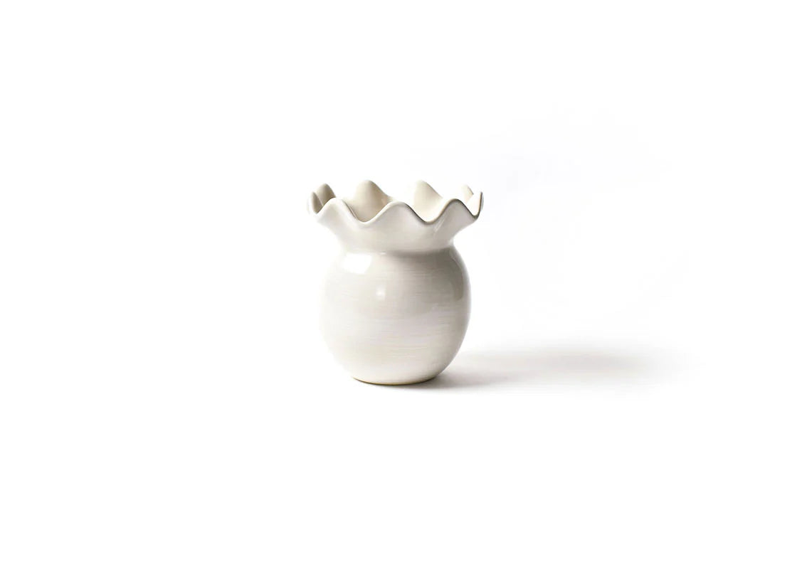 SIGNATURE WHITE RUFFLE VASE