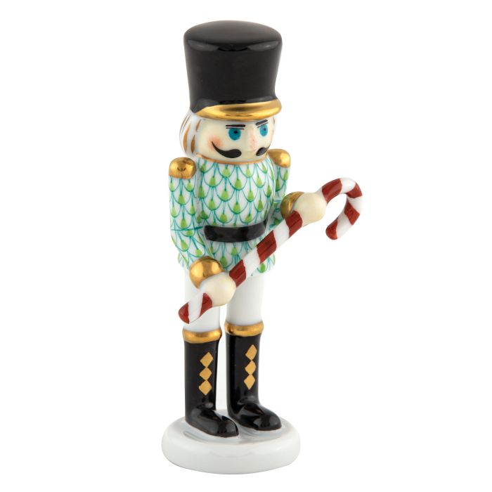 SMALL NUTCRACKER WITH CANDY CANE - KEY LIME