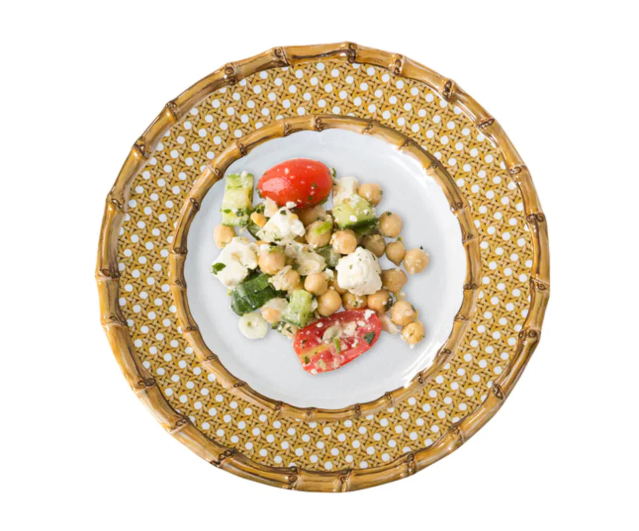 Bamboo Caning Melamine Dessert/Salad Plate