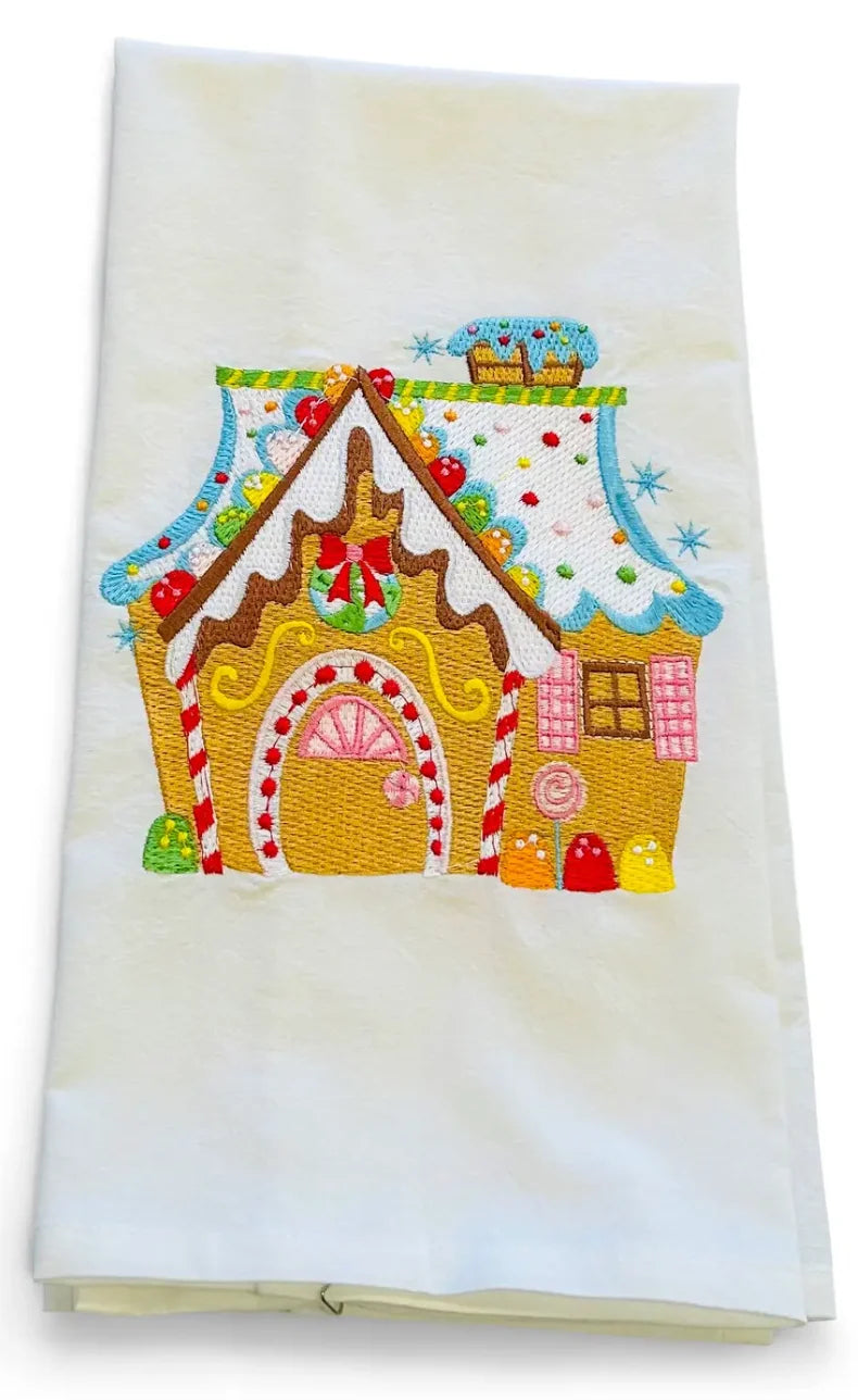 Gingerbread House on White Towel