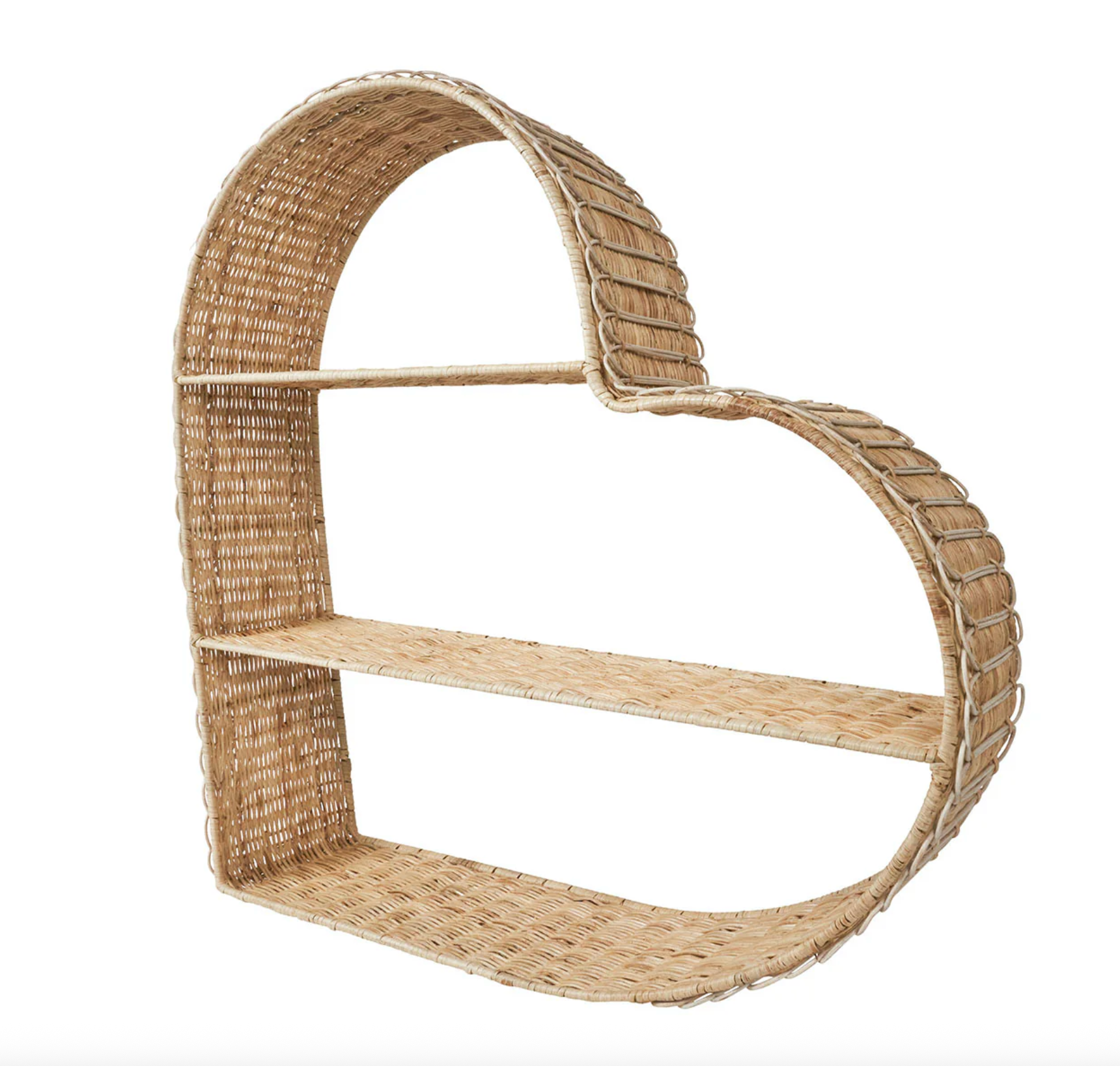 Provence Rattan Heart Shelving Unit - Whitewash