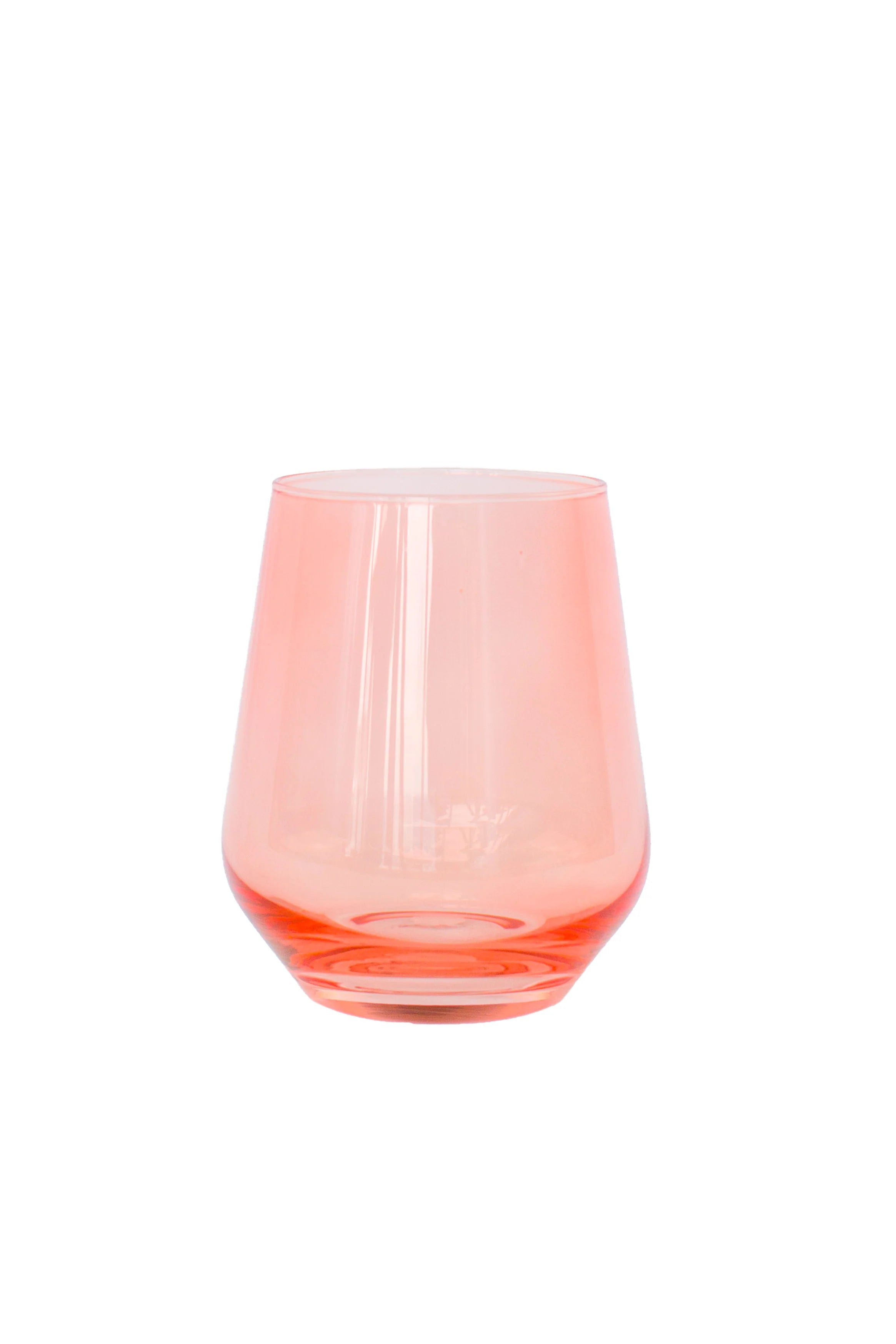 Estelle Stemless Wine - Single - Coral Peach Pink