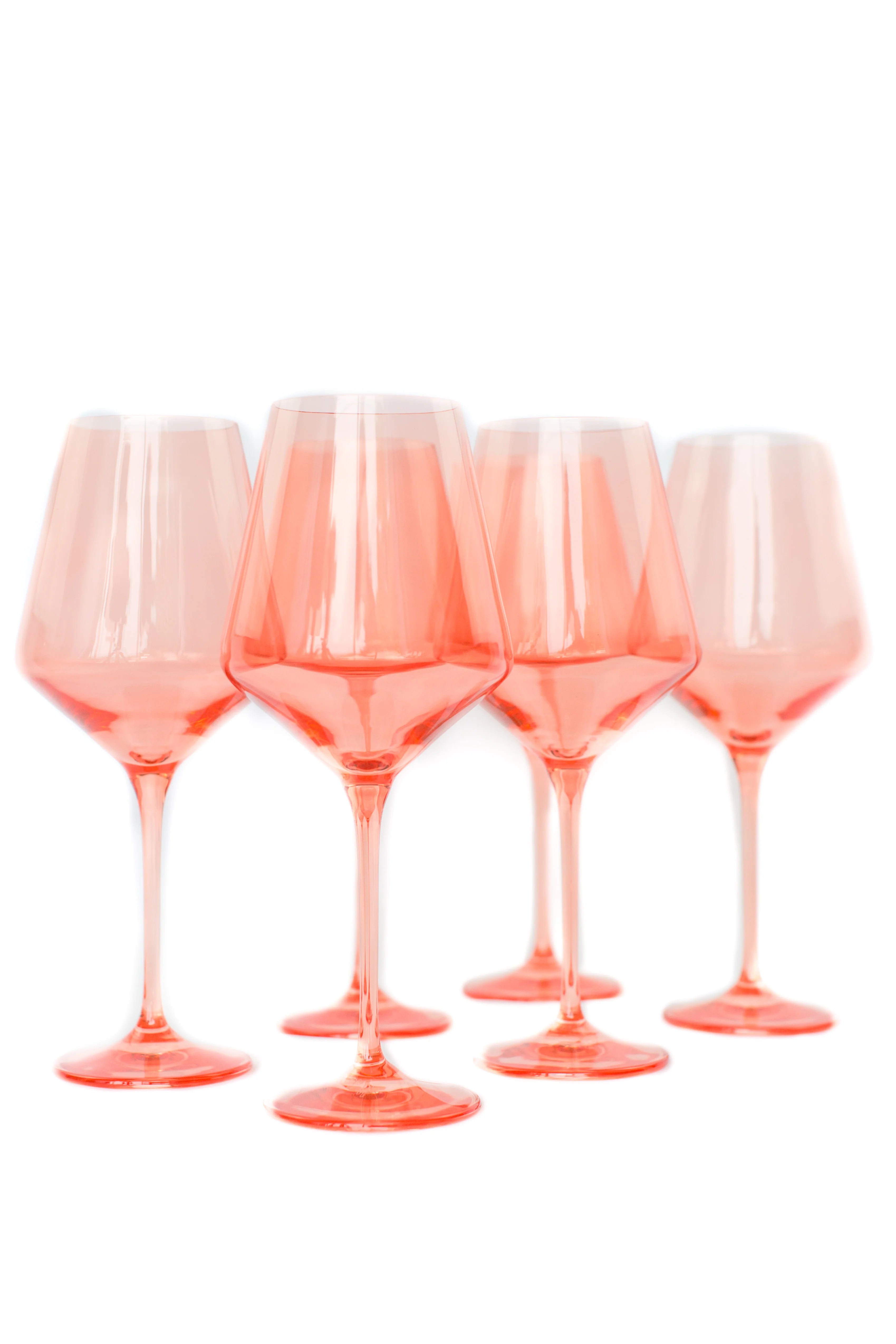 Estelle Wine Stemware - Bundle - Coral Peach Pink