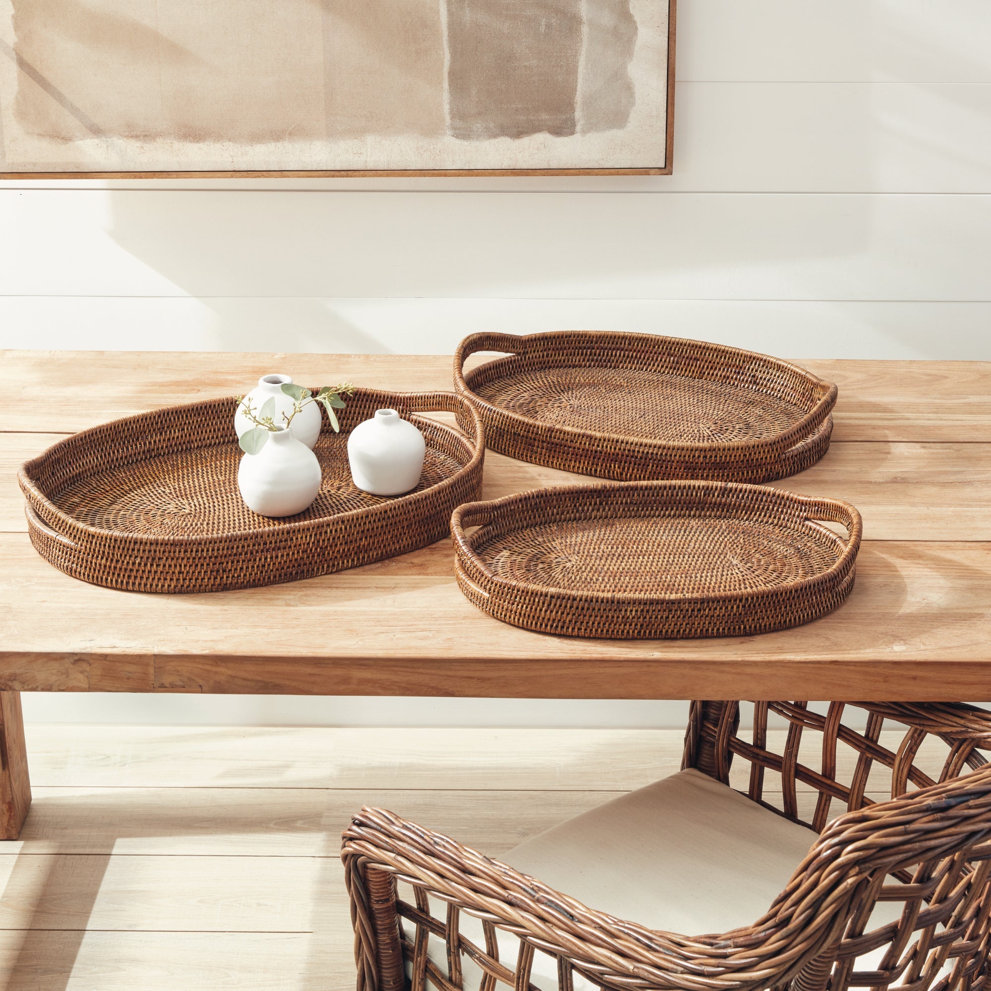 Burma Rattan Oval Serving Tray