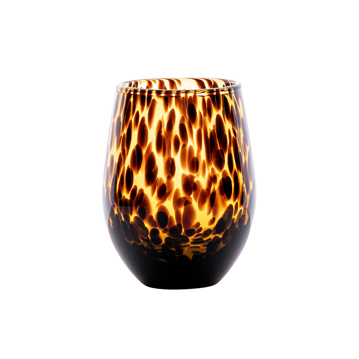 Puro Stemless Wine Glass - Tortoiseshell