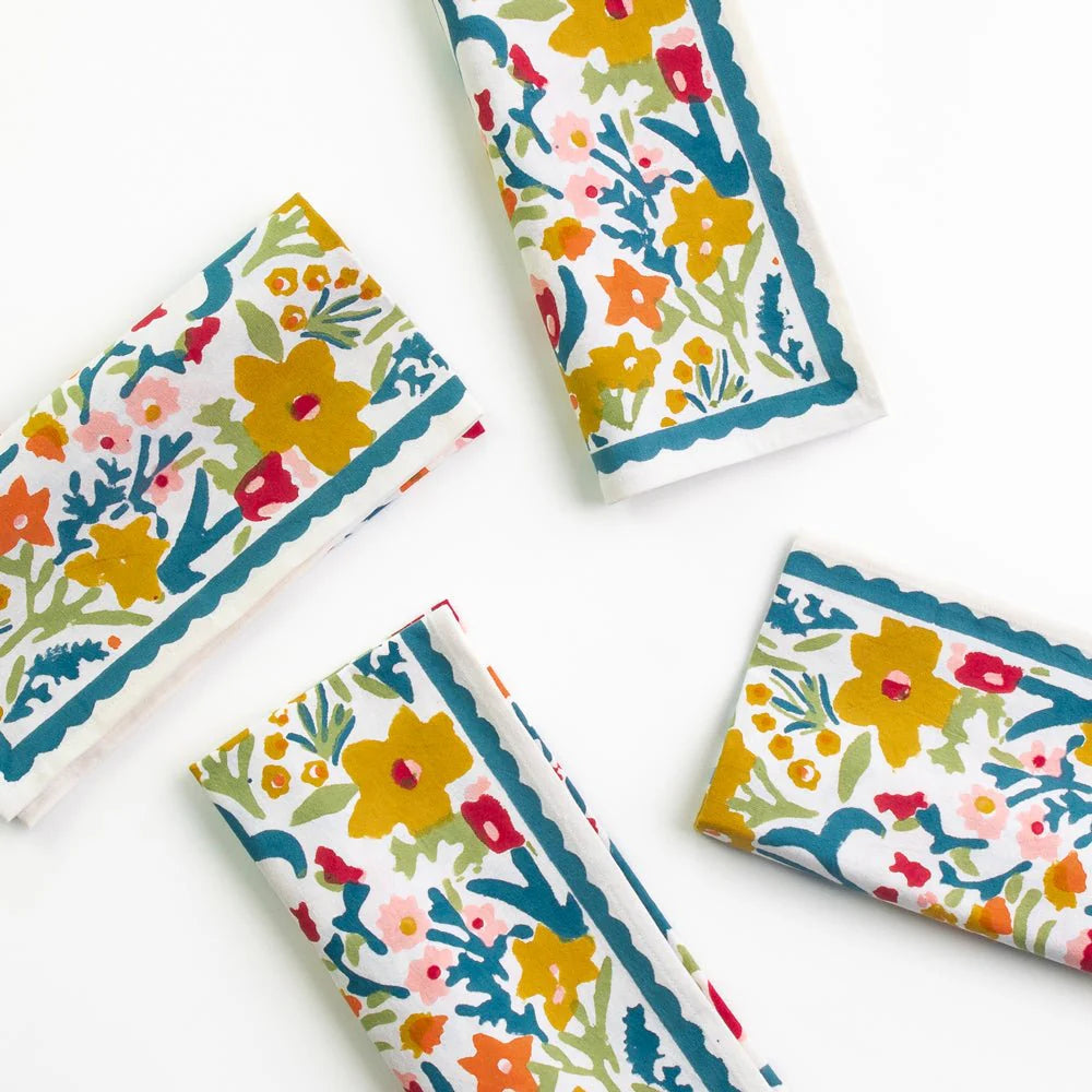 Teal Garden Napkin | Set of 4