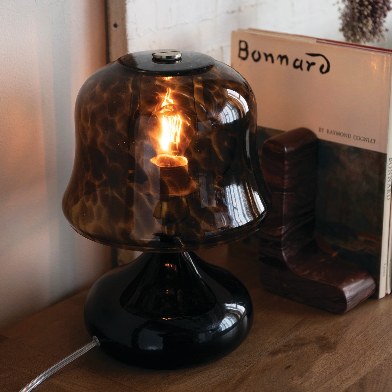 Tortoiseshell Glass Table Lamp