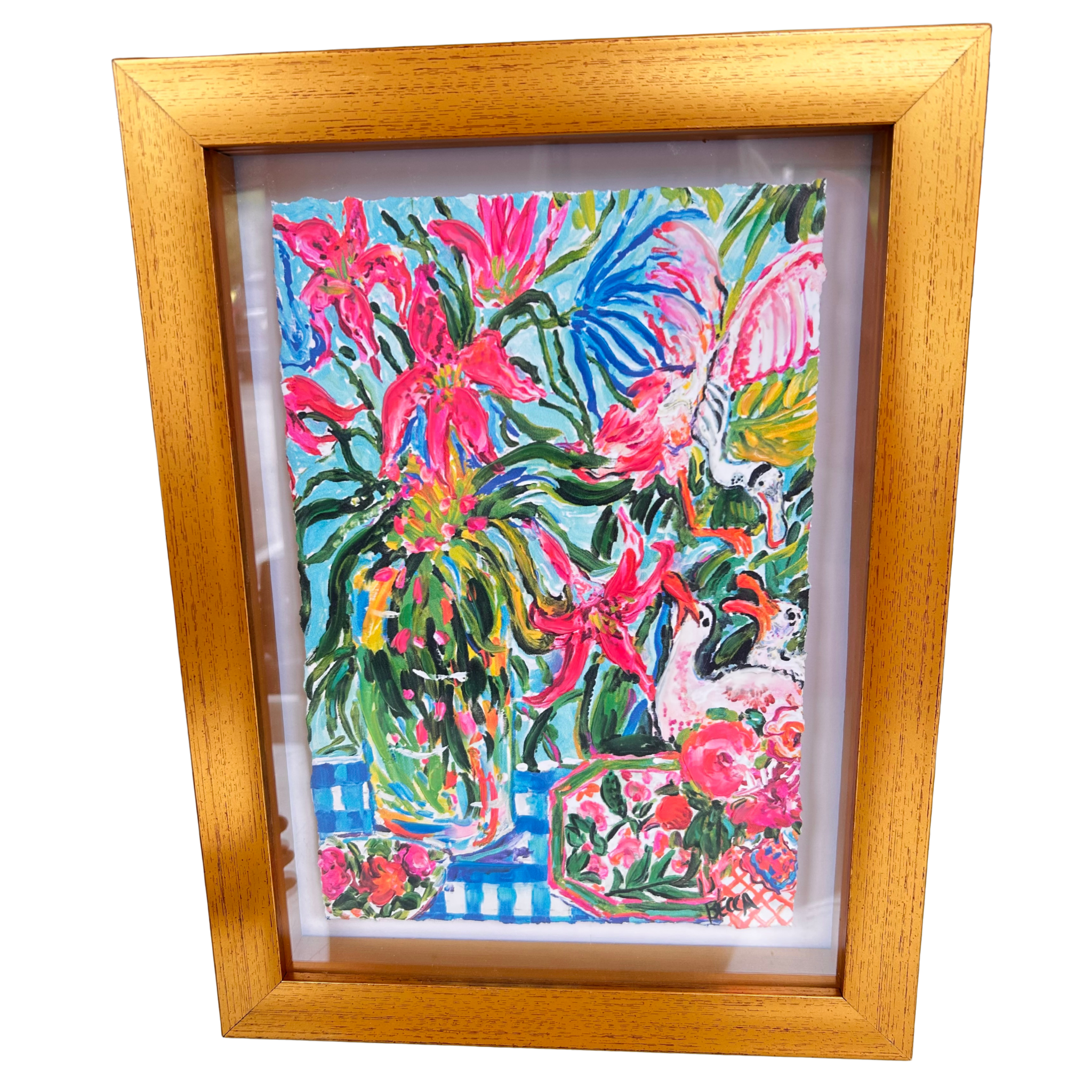 Tropical Crescendo in Gold Shadow Box