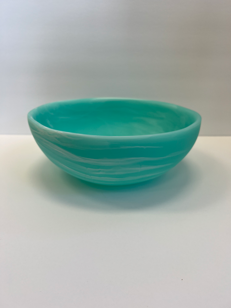 Turquoise Swirl Wave Bowl Medium