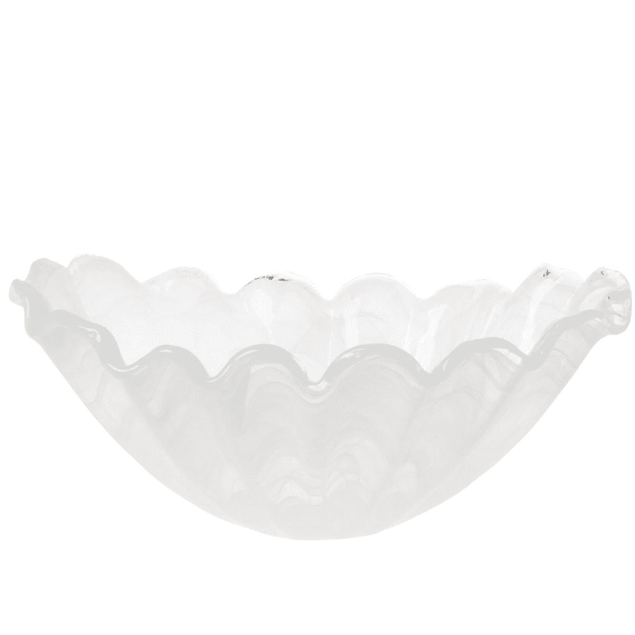 Onda Glass White Medium Centerpiece