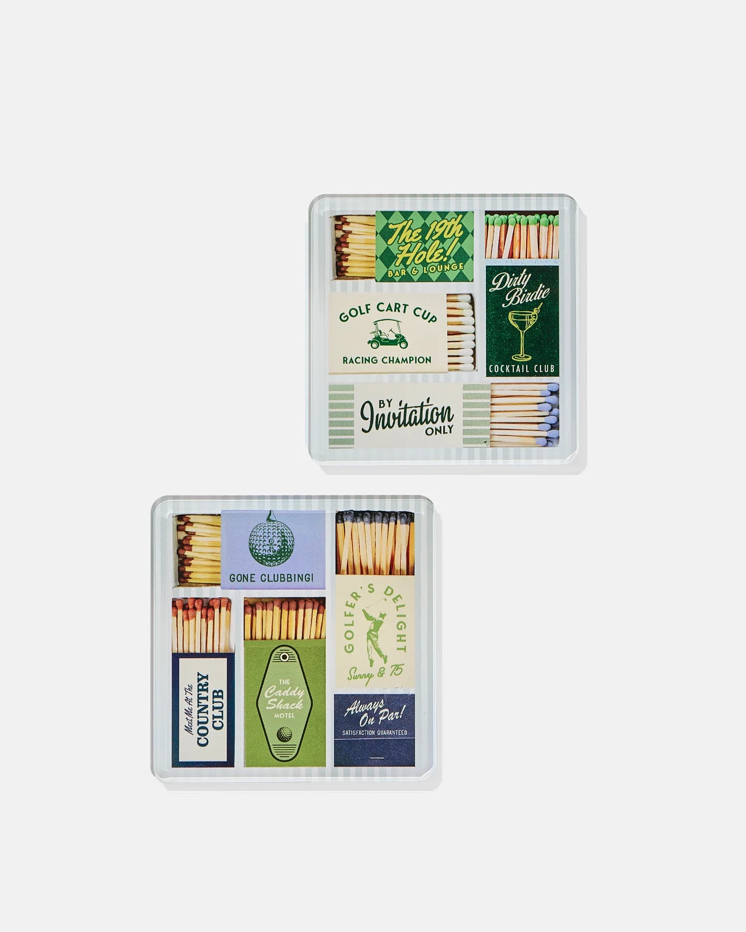 Golf Matchbook Coasters Boxed Set of 4