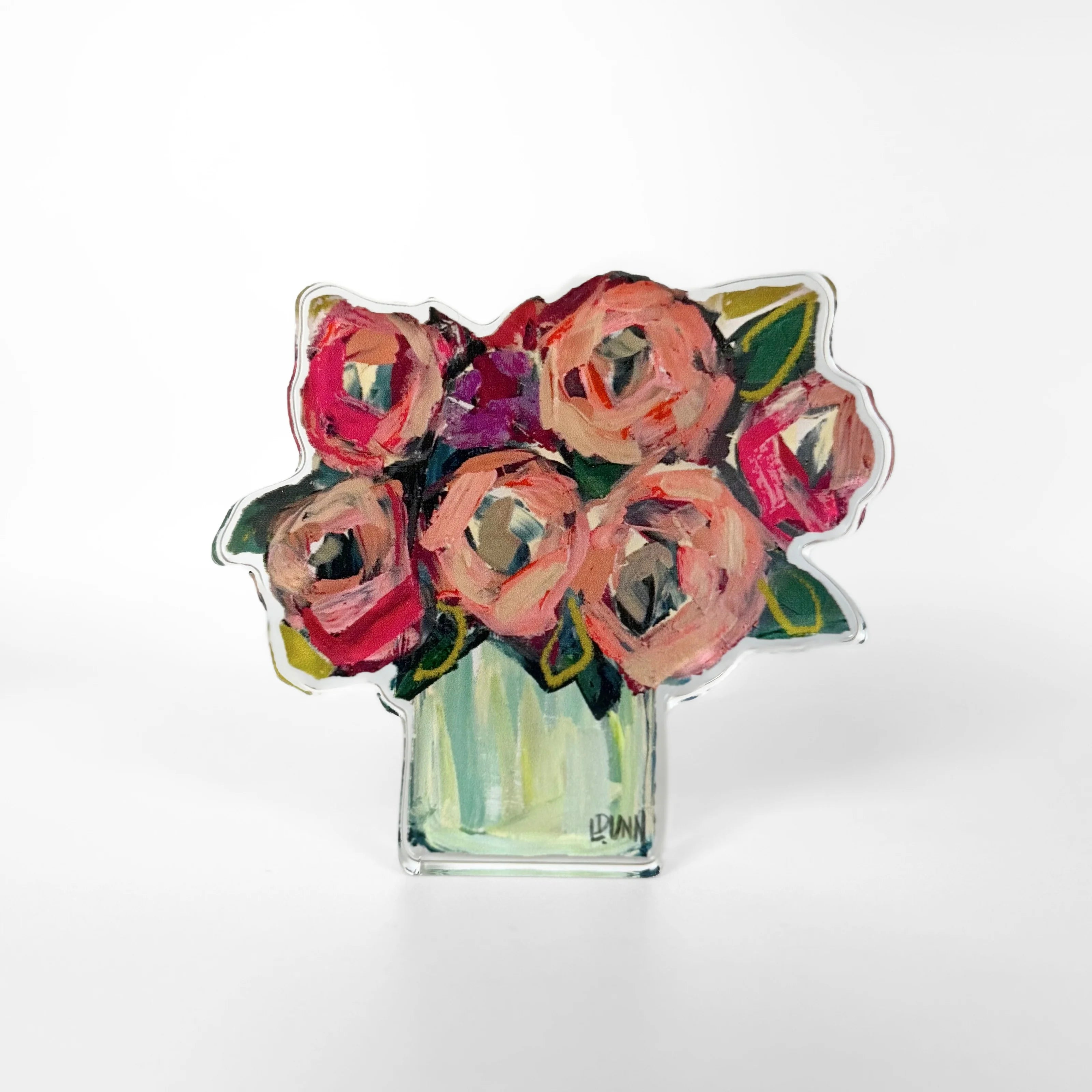 Blush and Blue Acrylic Floral - Bitty
