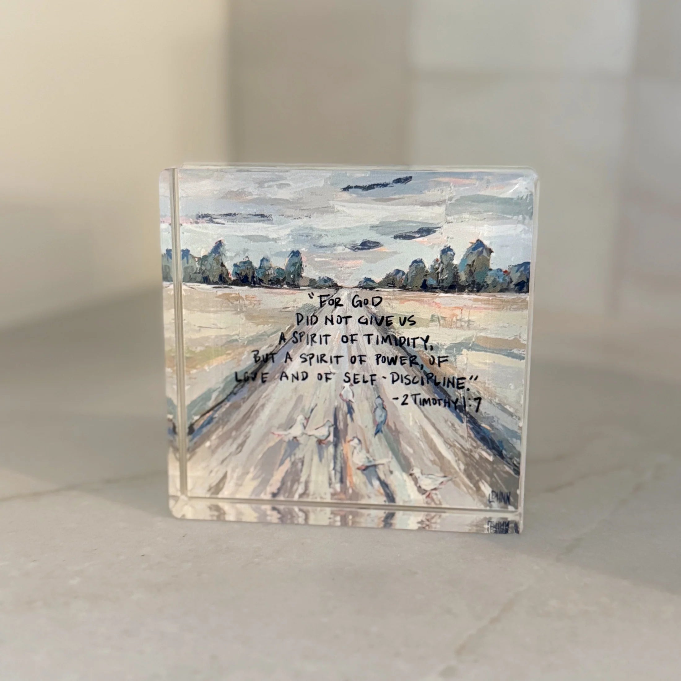 2 Timothy 1:7 Acrylic Scripture Block
