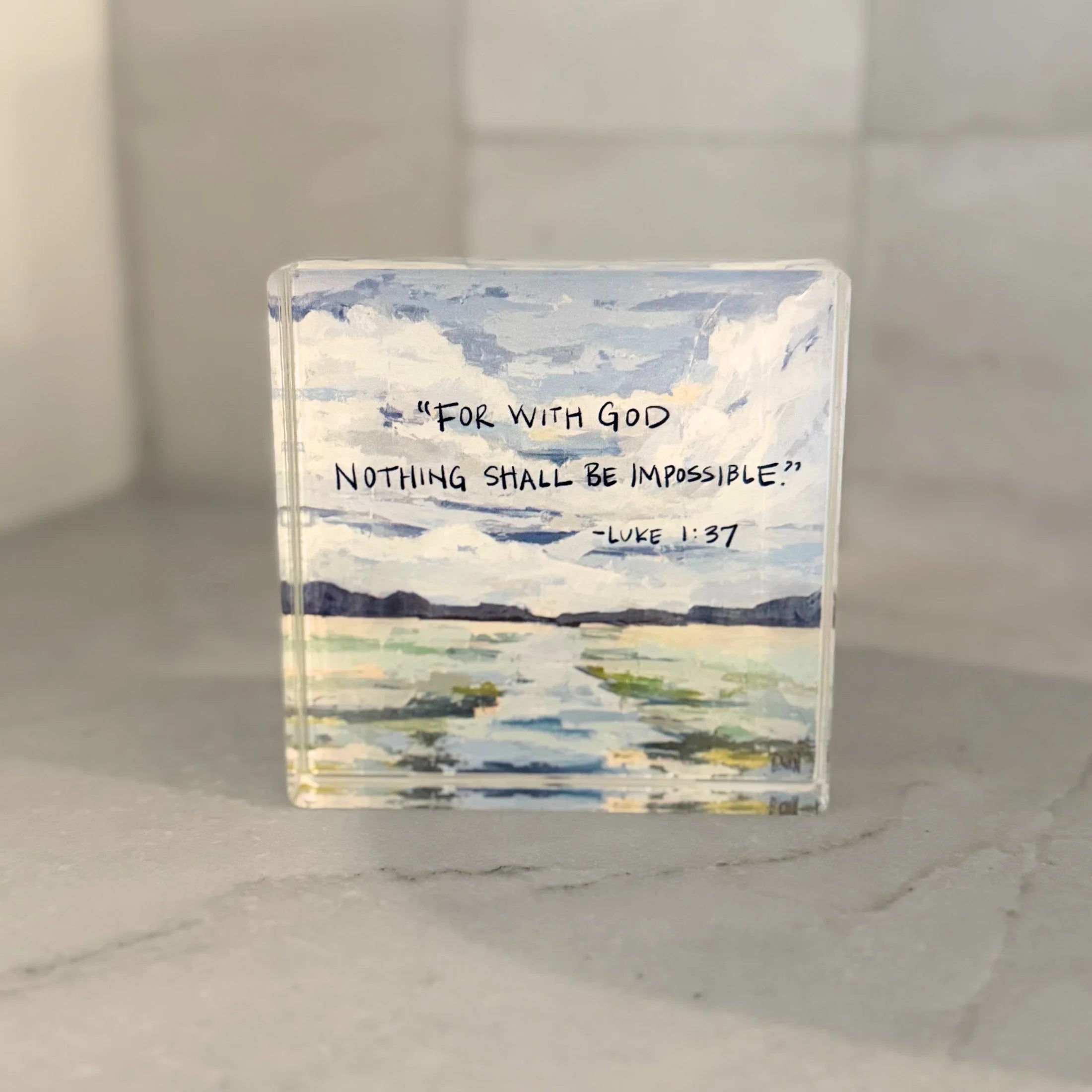 Luke 1:37 Acrylic Scripture Block