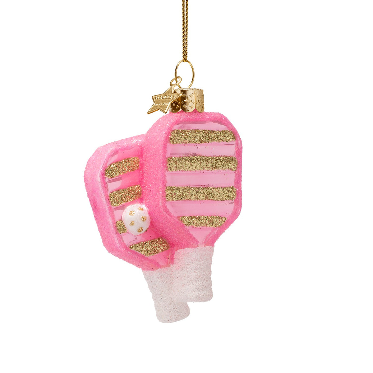 Pink/Green Pickleball Ornament