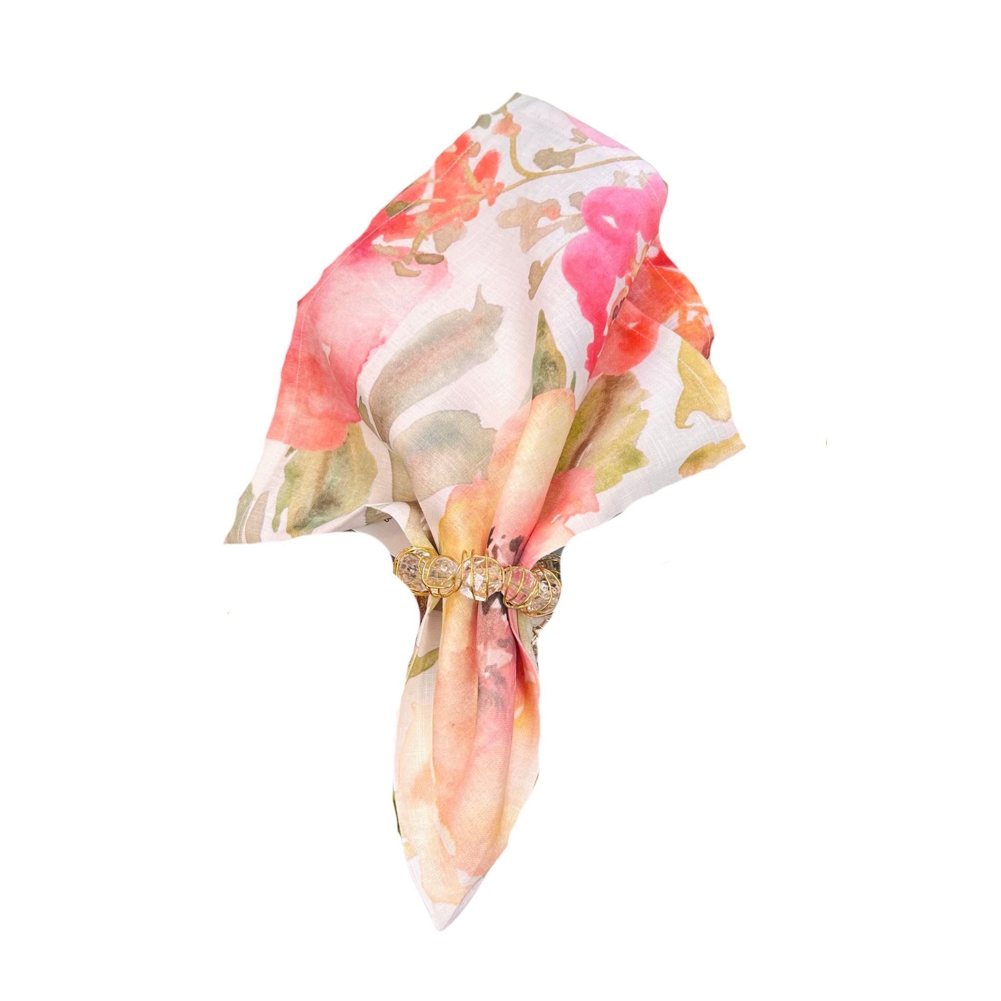 Floral Watercolor Large Linen Napkin