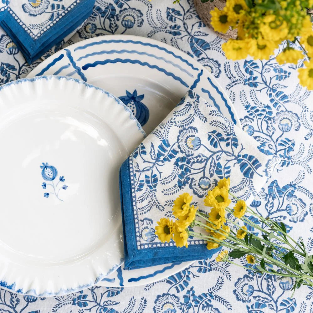 Gardenia Vine Azure Napkin | Set Of 4