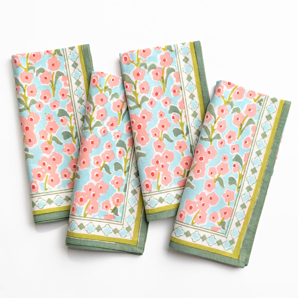 Pink Posey Napkins | Set of 4