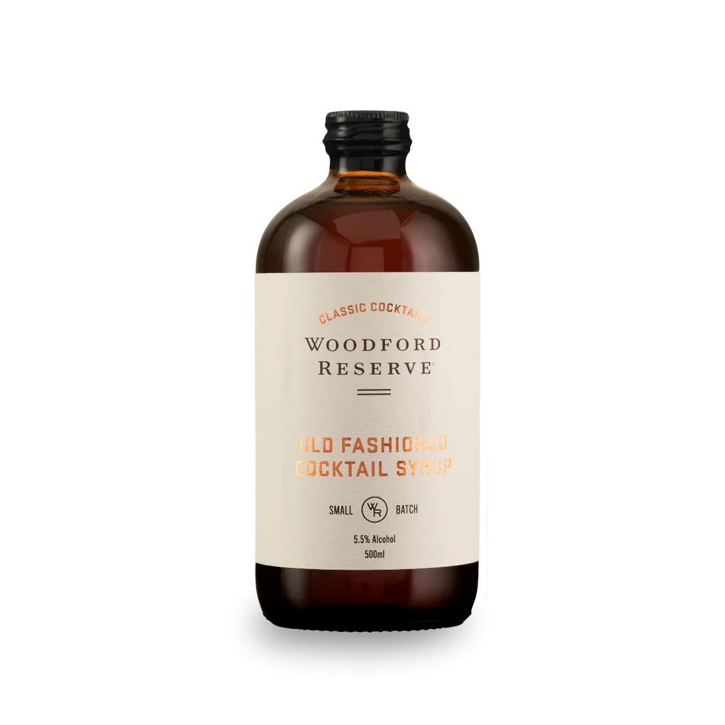 Woodford Reserve Old Fashioned Cocktail Syrup bottle on a white background