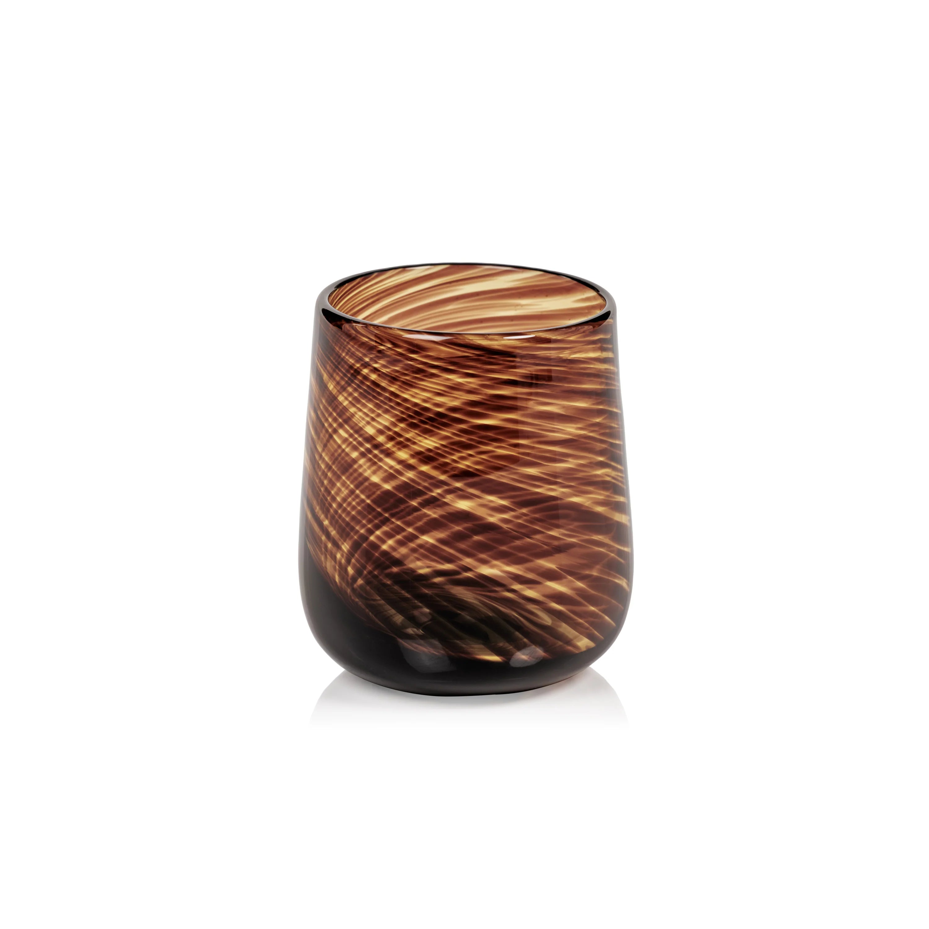 Stemless Tortoiseshell Spiral All Purpose Glass