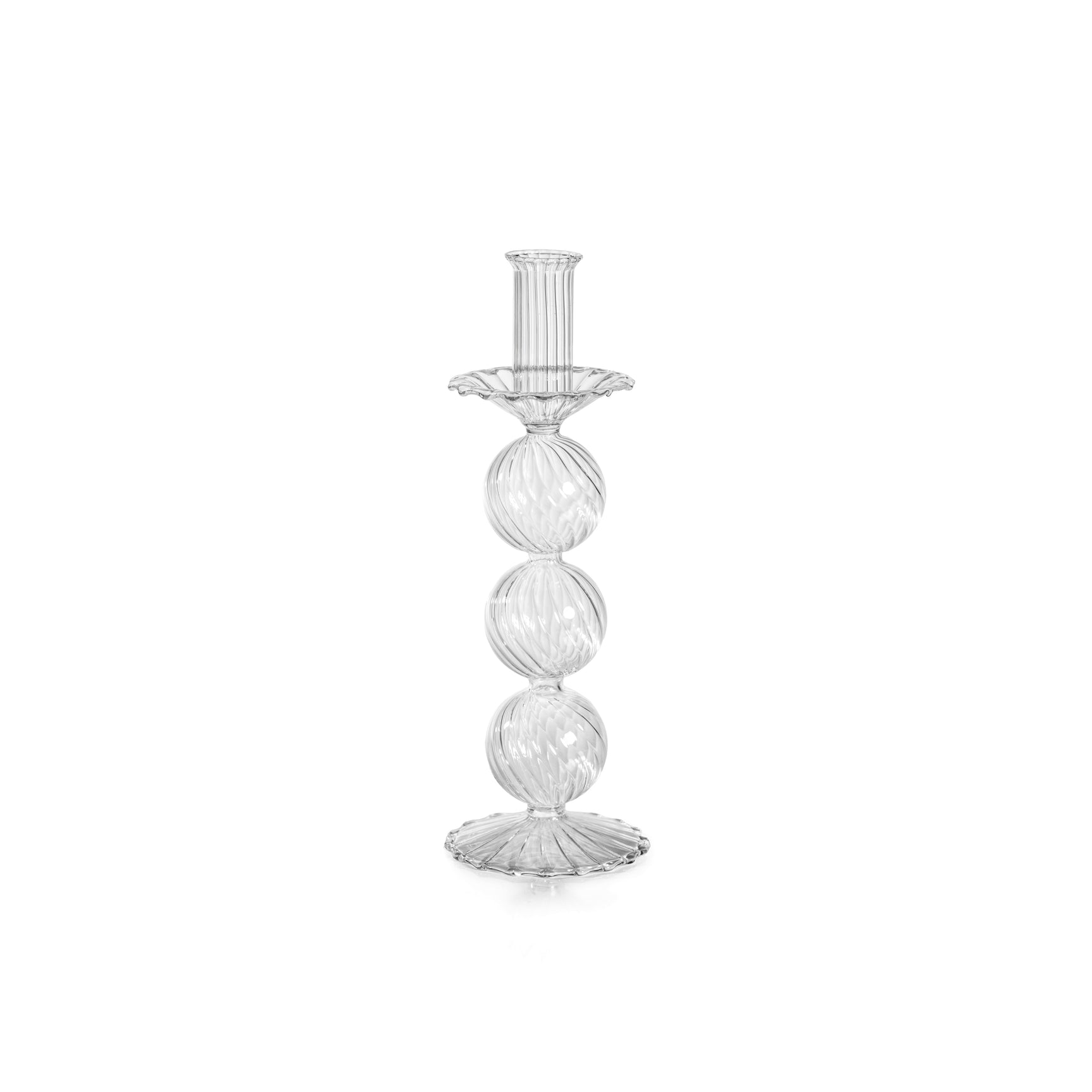 San Marco Swirl Glass Taper Holder - L