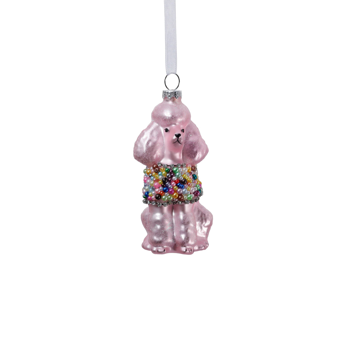 Glass Beaded Poodle Ornament
