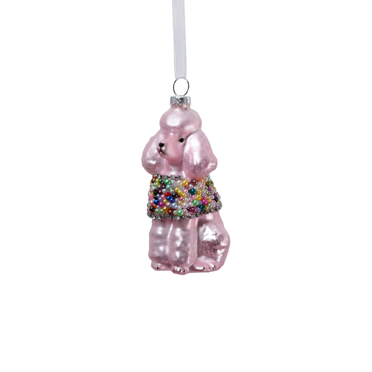 Glass Beaded Poodle Ornament