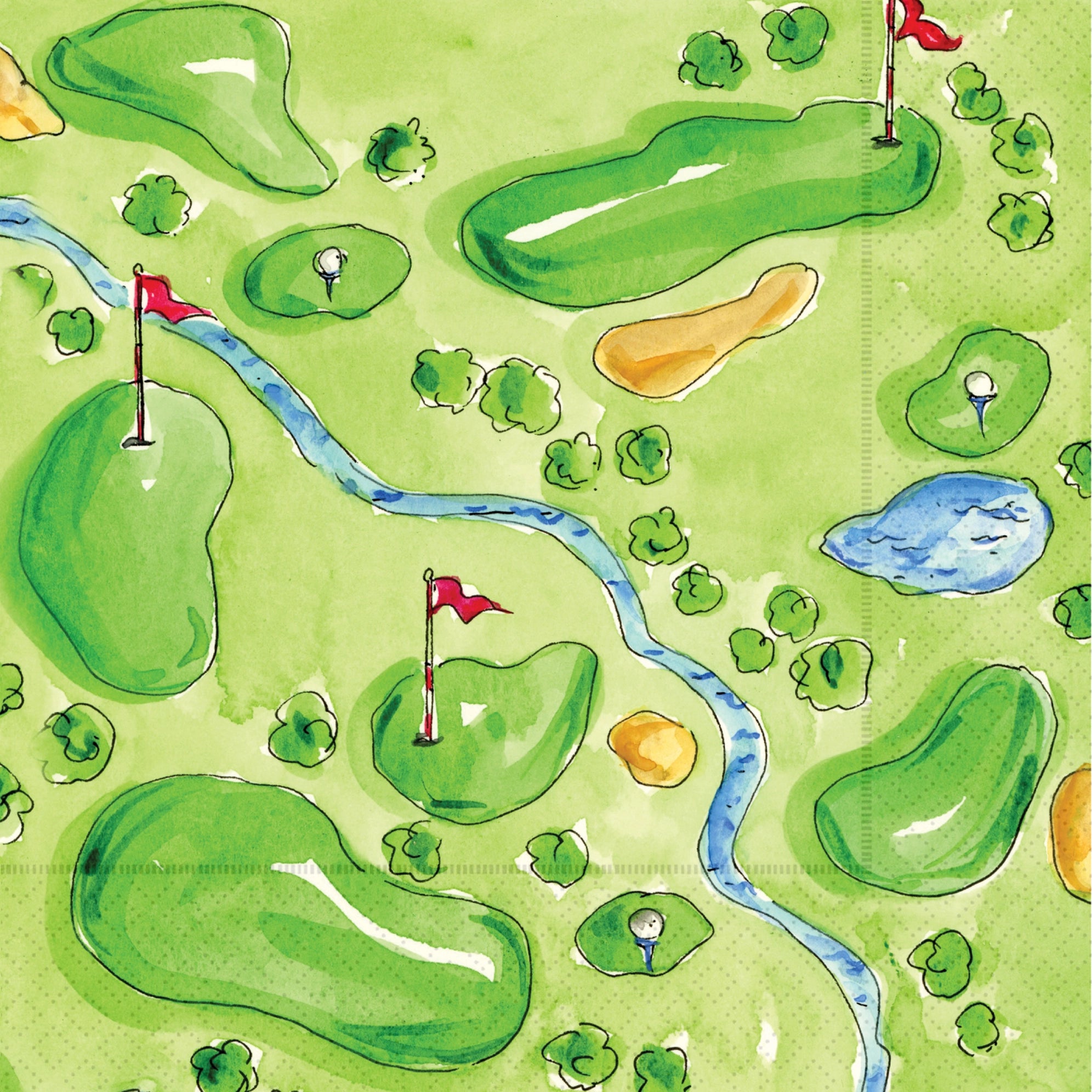 Golf Paper Cocktail Napkins