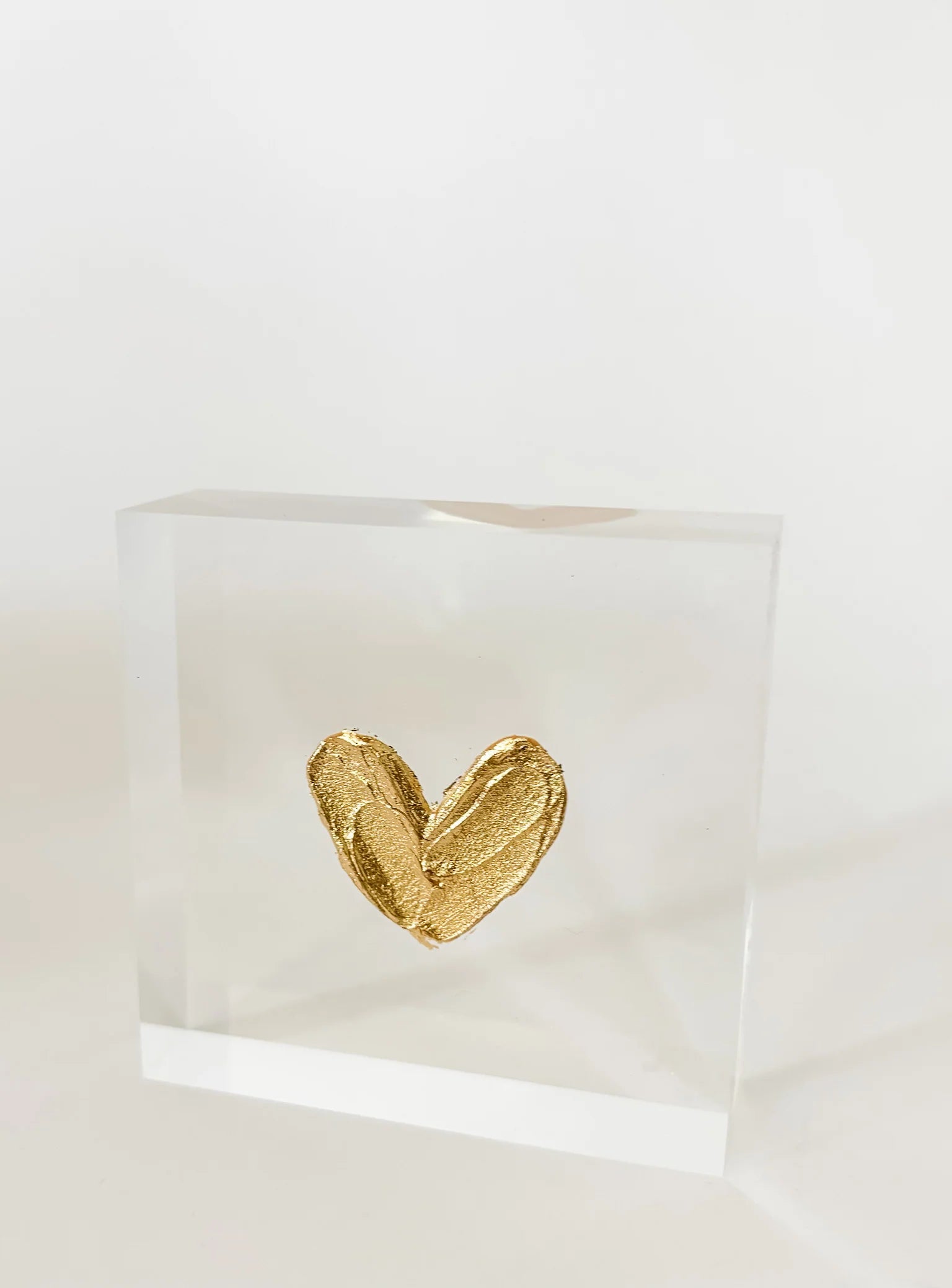 Gold Heart Acrylic Block