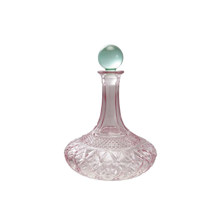 1.5 Qt. Cut Glass Decanter With Glass Stopper