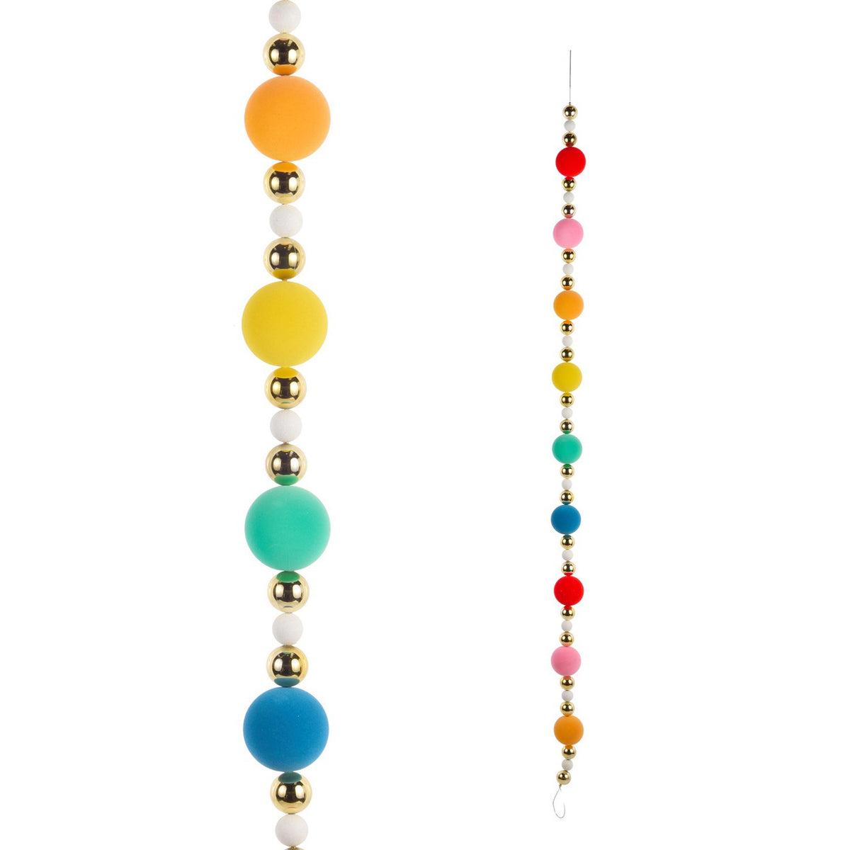 Multicolor Flocked Ball Garland