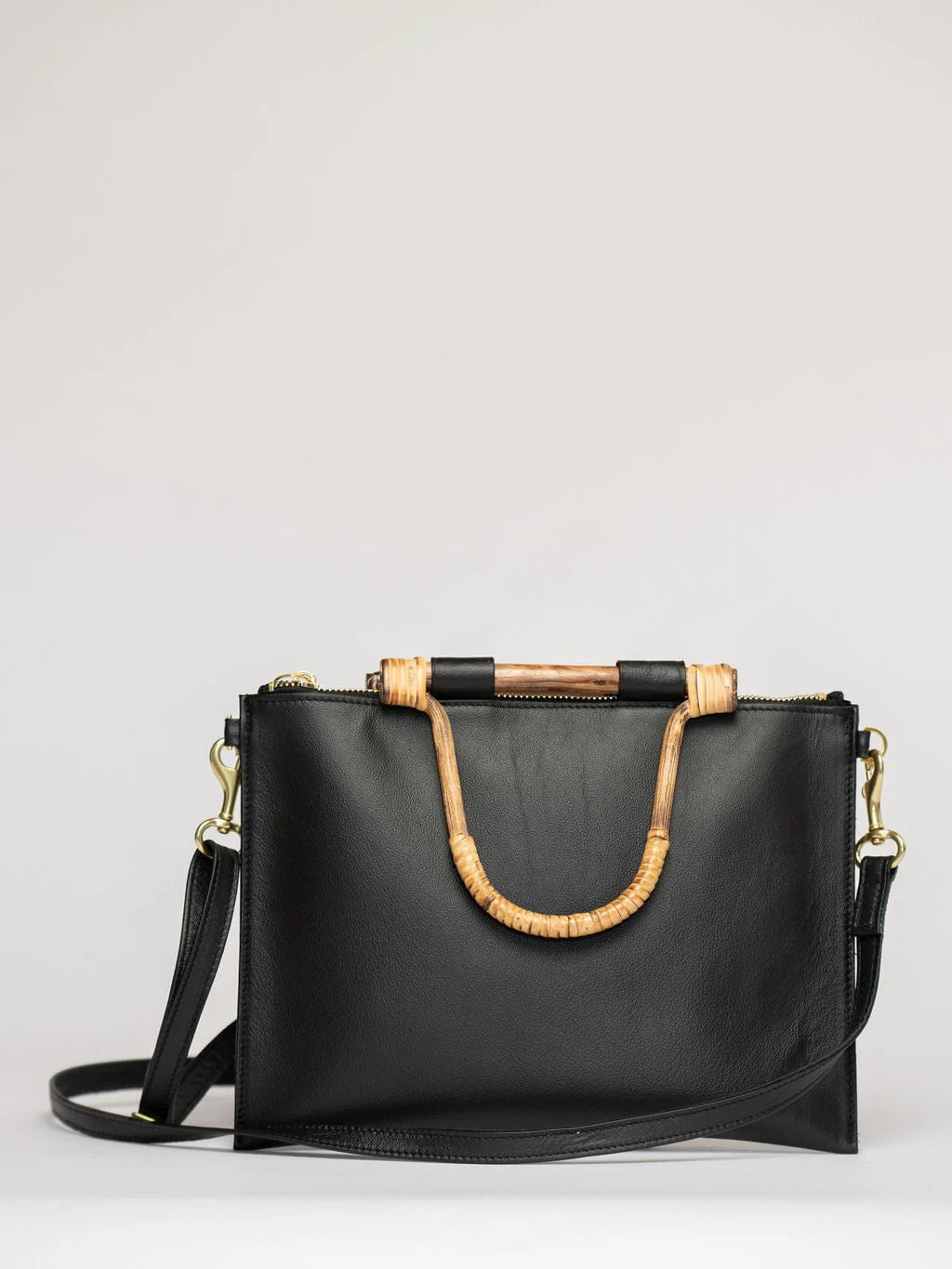The Bamboo Clutch + Crossbody | Black