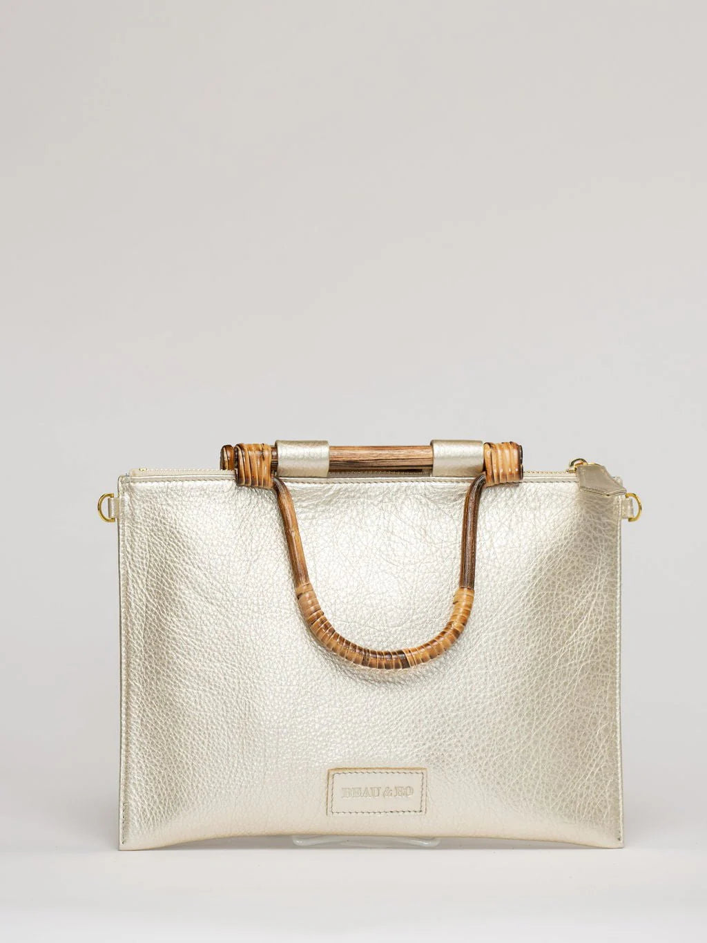 The Bamboo Clutch + Crossbody | Champagne