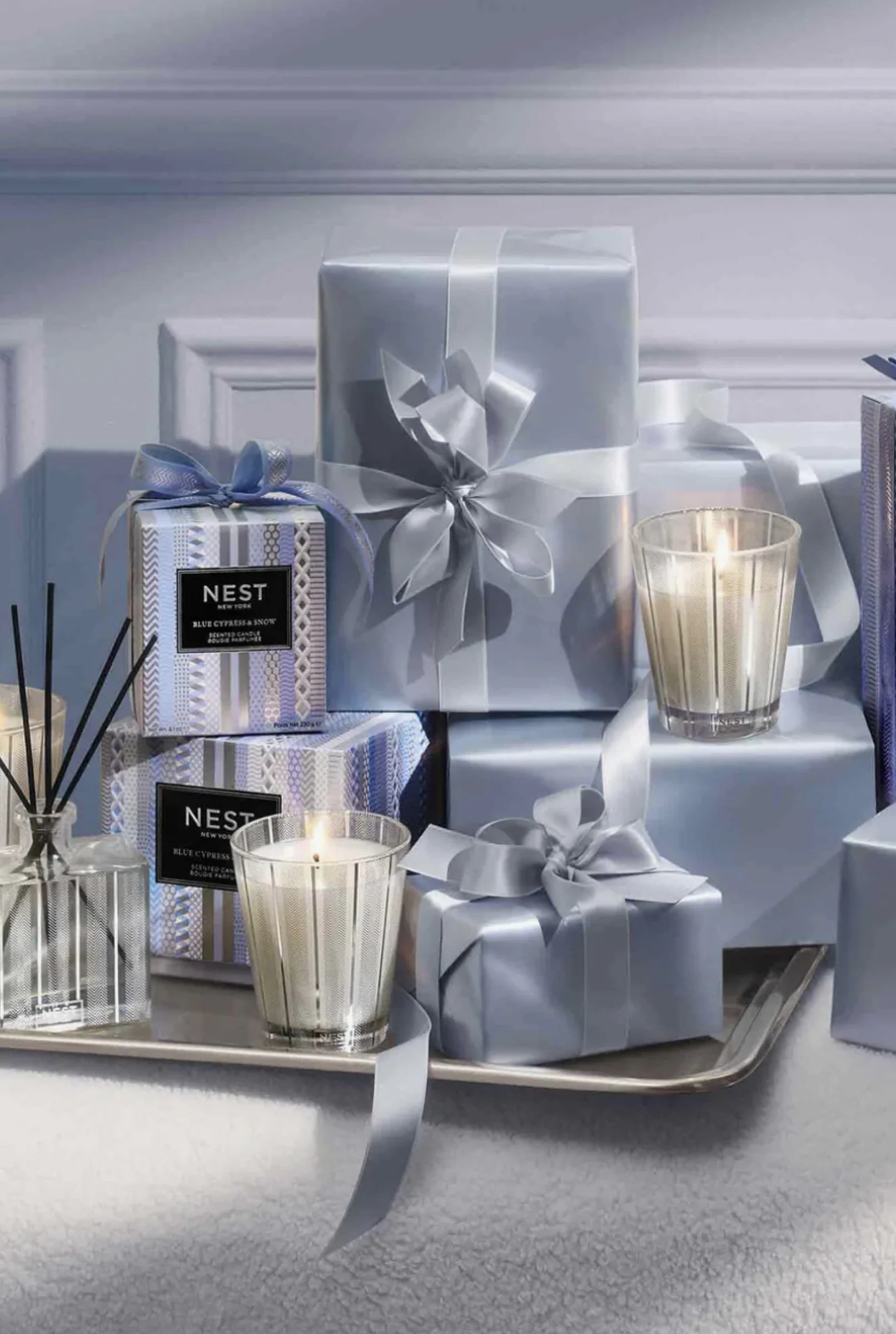 Blue Cypress & Snow Classic Candle