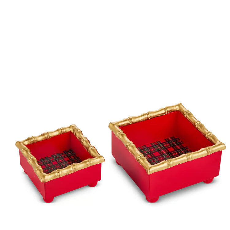 Bamboo Trim Plaid Mini Tray