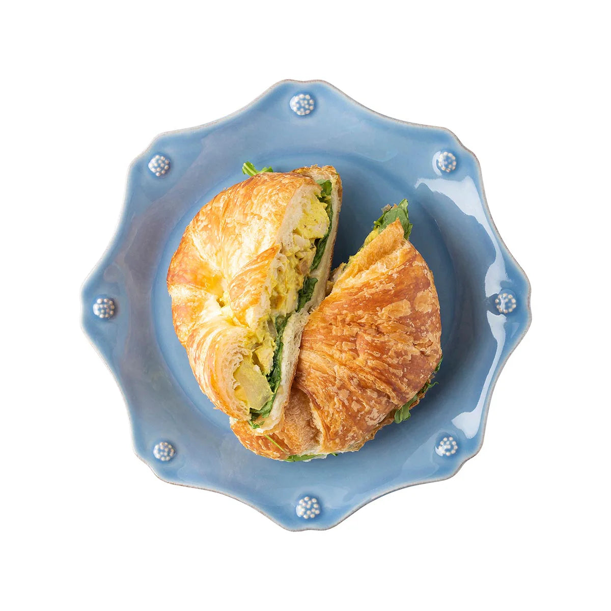 Berry & Thread Chambray Scalloped Dessert/Salad Plate