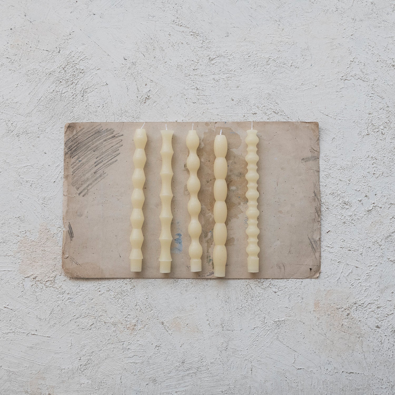 Unscented Cream Taper Candles | Set of 5