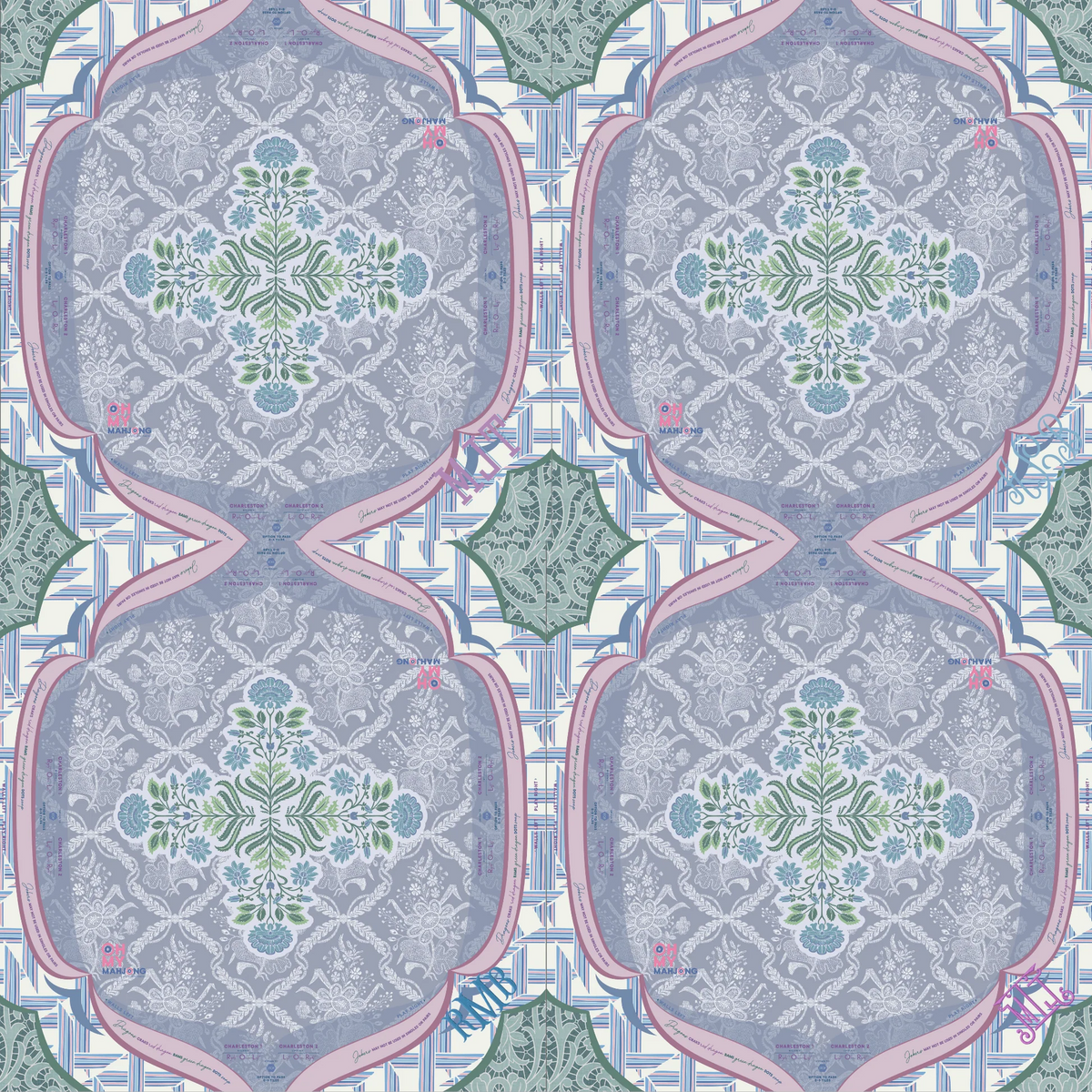 Chantilly Mahjong Mat in Tube