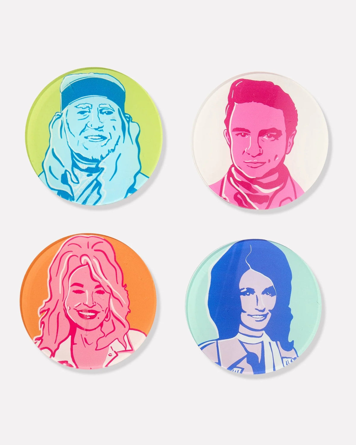Country Legends | Set of 4 Acrylic Coasters