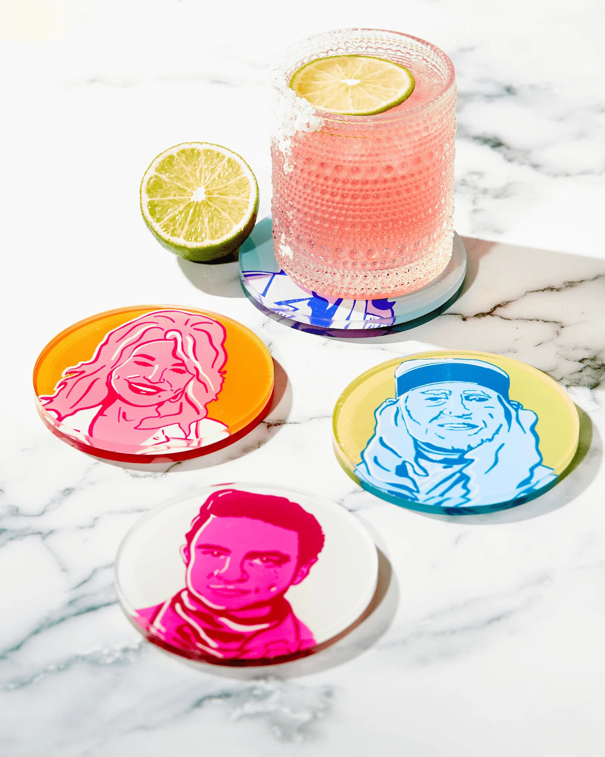 Country Legends | Set of 4 Acrylic Coasters