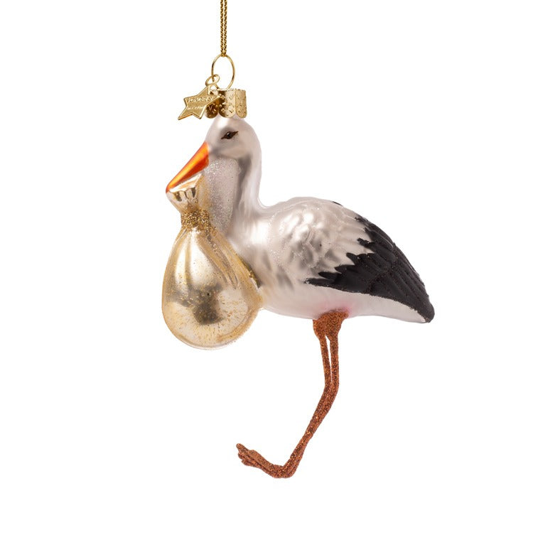 Stork with Baby Ornament