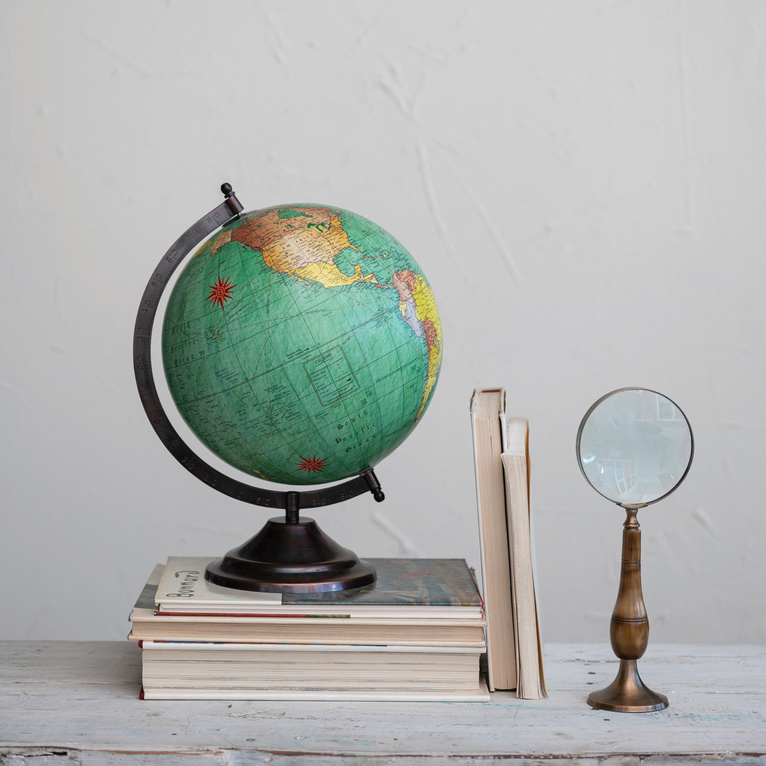 Brass & Bone Magnifying Glass on Stand