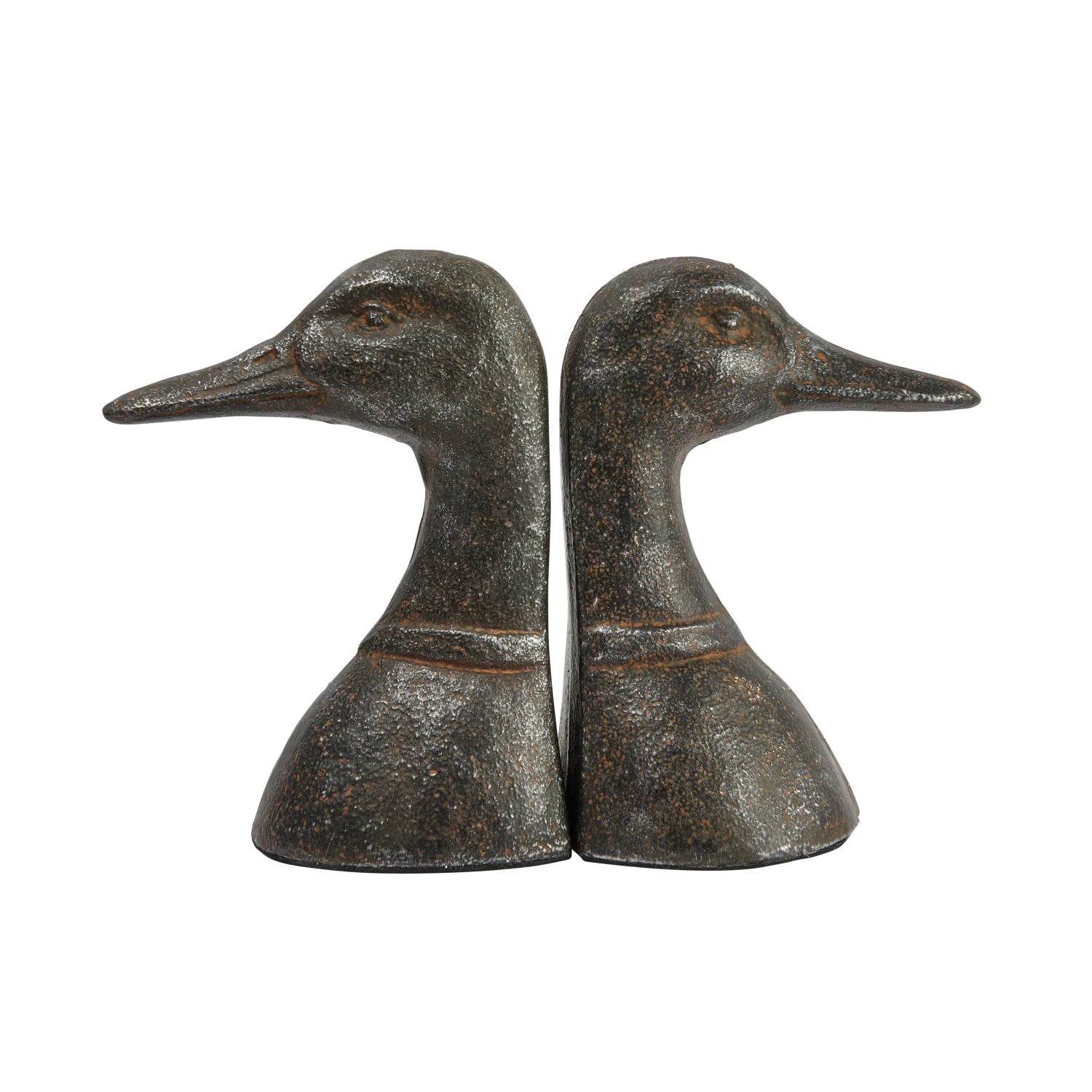 Cast Iron Black Duck Head Bookends