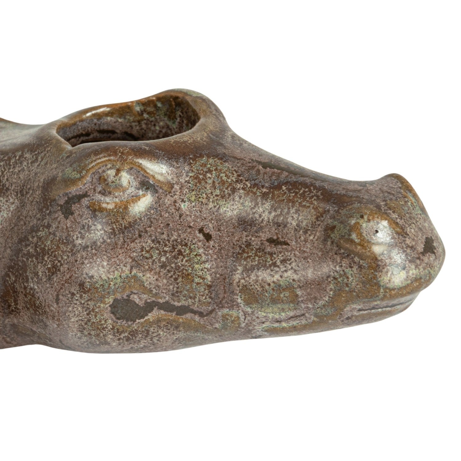 Stoneware Alligator Match Holder With Striker