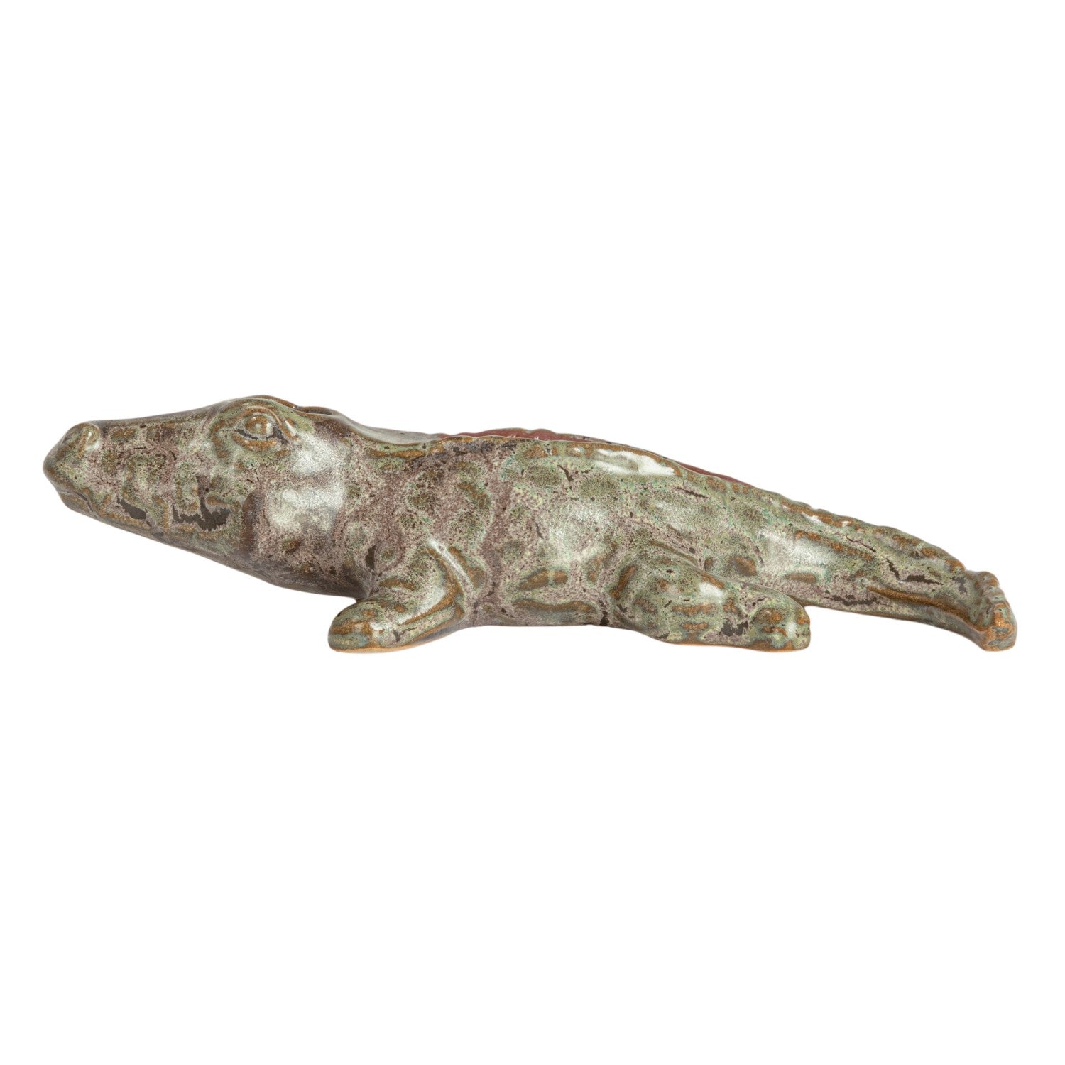 Stoneware Alligator Match Holder With Striker
