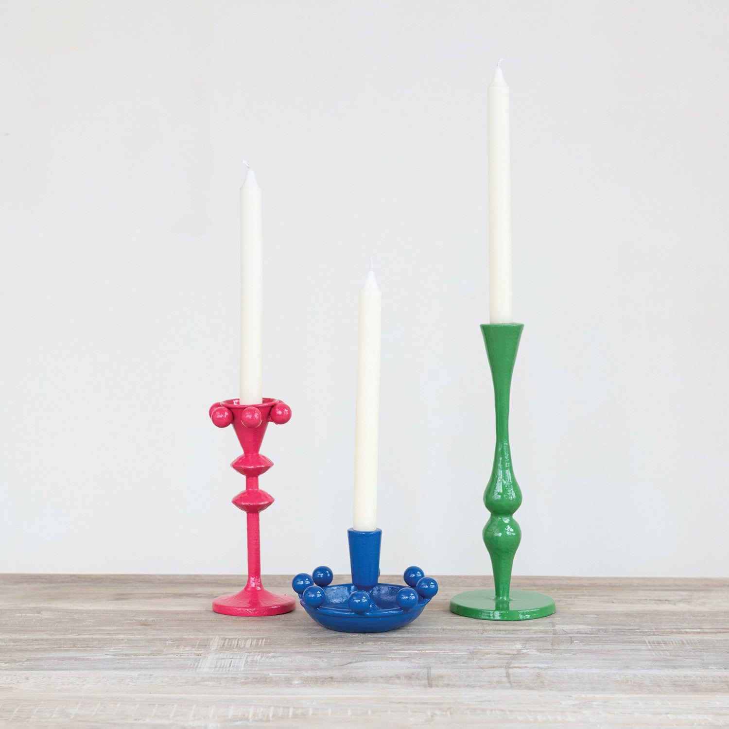 Cast Iron Taper Holder with Balls