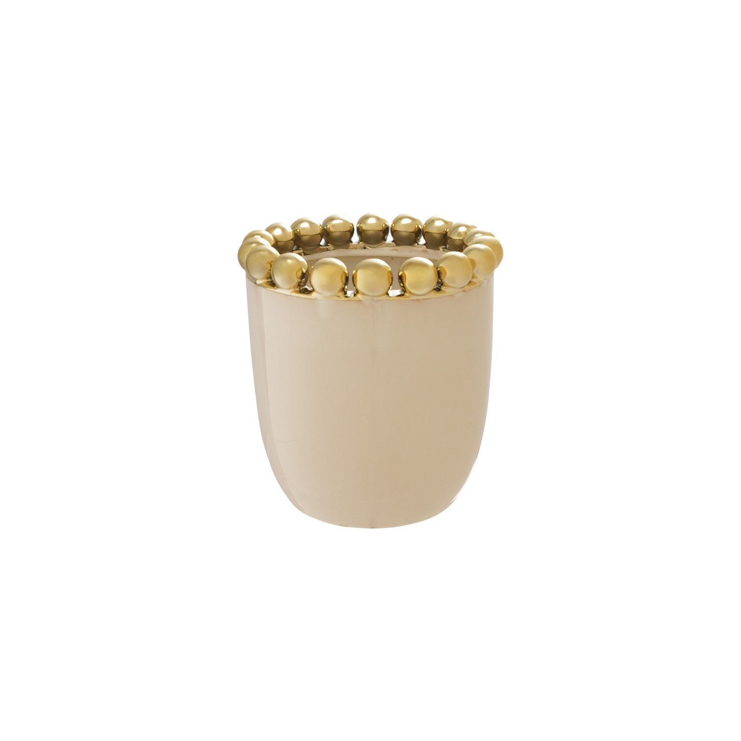 Round Stoneware Gold Cachepot