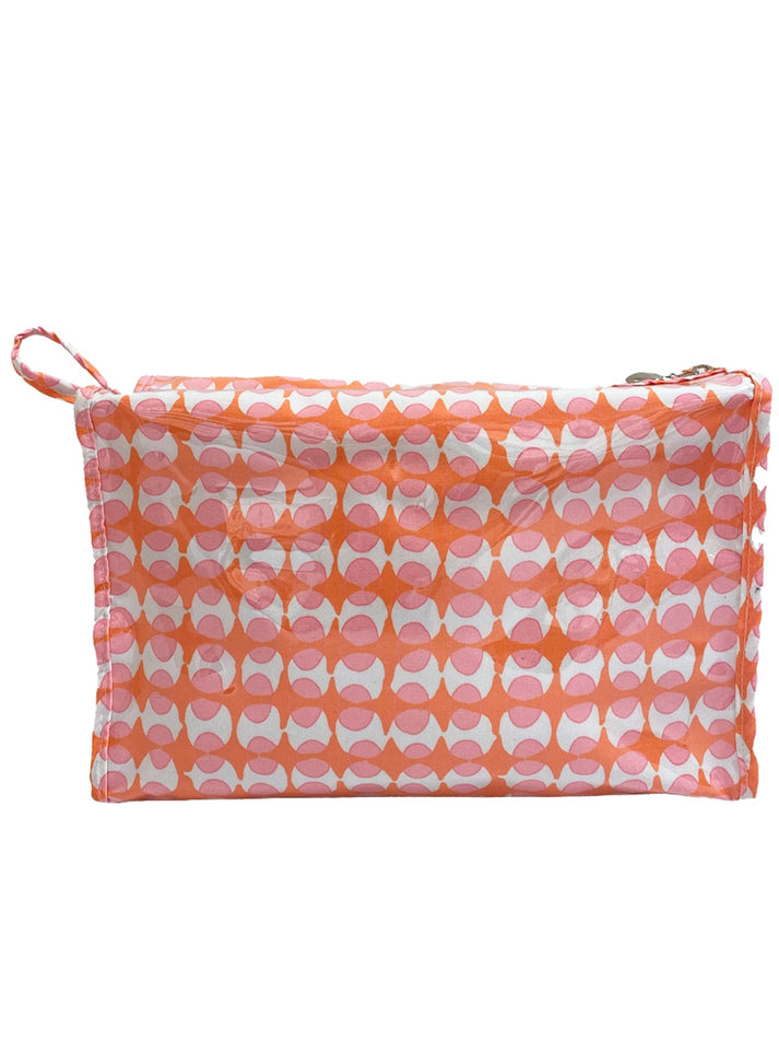 Cutouts Pink/Coral Box Cosmetic Bag