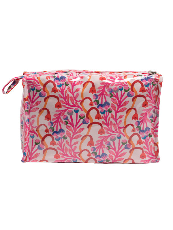 Pink Strawberry Vine Box Cosmetic Bag